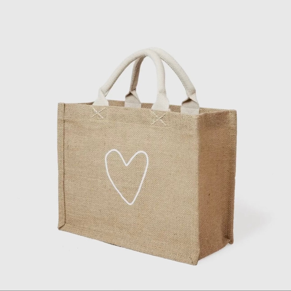 Jute Tote | Heart Design - Picture 2 of 8